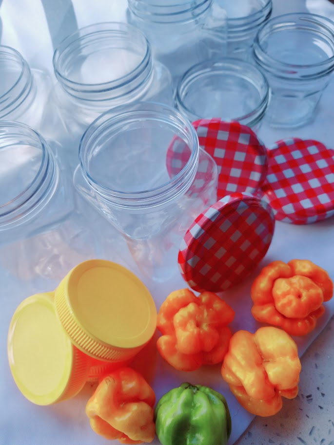 Clean jars ready for filling